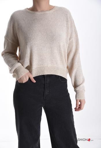 Maglione in Cotone maniche lunghe girocollo