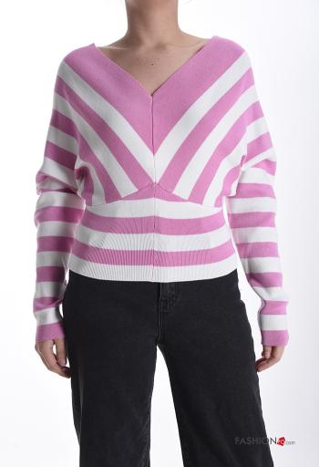 Maglione maniche lunghe scollato sulla schiena scollo a V - ph 1