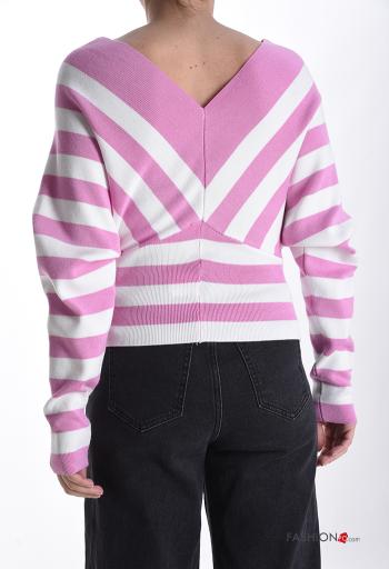 Maglione maniche lunghe scollato sulla schiena scollo a V - ph 2