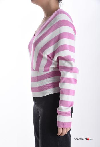 Maglione maniche lunghe scollato sulla schiena scollo a V - ph 3