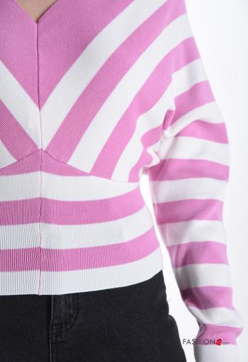 Maglione maniche lunghe scollato sulla schiena scollo a V - ph 4