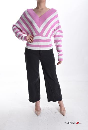 Maglione maniche lunghe scollato sulla schiena scollo a V - ph 5