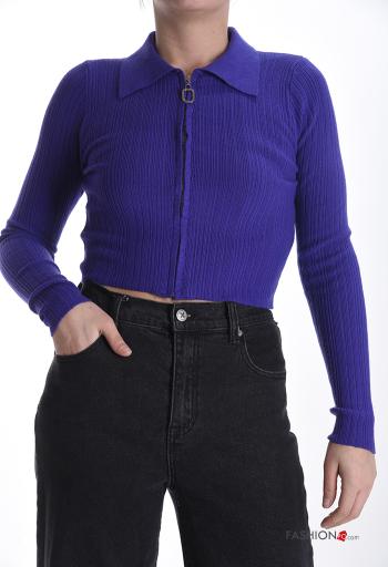 Maglione corto con colletto con zip - ph 1