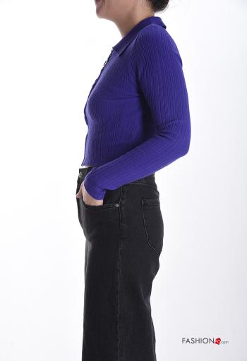 Maglione corto con colletto con zip - ph 3