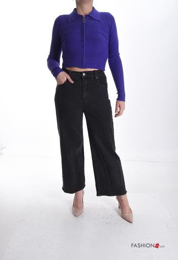 Maglione corto con colletto con zip - ph 5