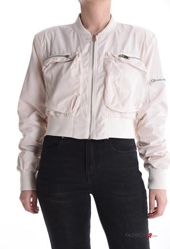 mini Bomber Jacket with zip with elastic with lining with pockets - ph 1