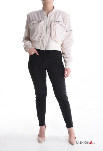 mini Bomber Jacket with zip with elastic with lining with pockets - ph 5