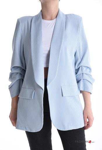 Blazer Fantasia righe senza fodera maniche a tre quarti