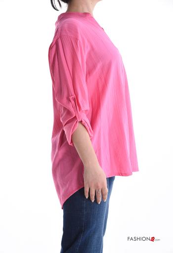 Blouse à col en V manches à trois-quarts - ph 3