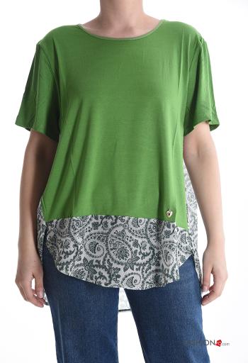 T-shirt in Cotone maniche corte girocollo Fantasia paisley