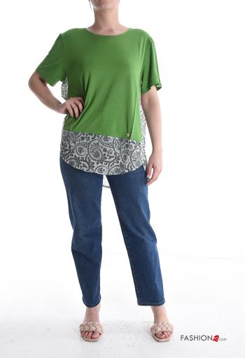 T-shirt in Cotone maniche corte girocollo Fantasia paisley - ph 5