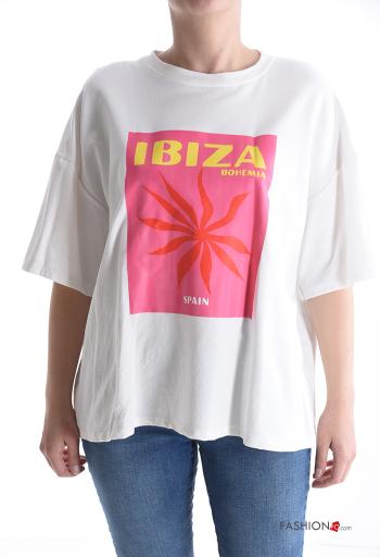 T-shirt in Cotone maniche corte girocollo Fantasia stampata