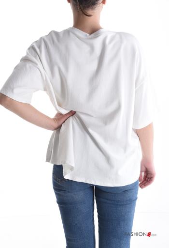 T-shirt in Cotone maniche corte girocollo Fantasia stampata - ph 2