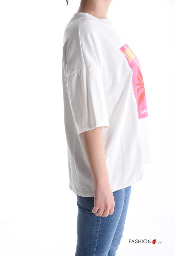 T-shirt in Cotone maniche corte girocollo Fantasia stampata - ph 3