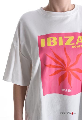 T-shirt in Cotone maniche corte girocollo Fantasia stampata - ph 4