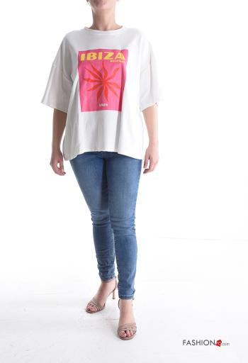 T-shirt in Cotone maniche corte girocollo Fantasia stampata - ph 5