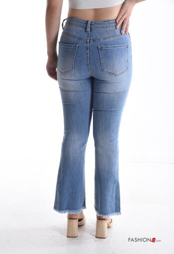 denim Cotton Jeans with buttons with zip with pockets - ph 2