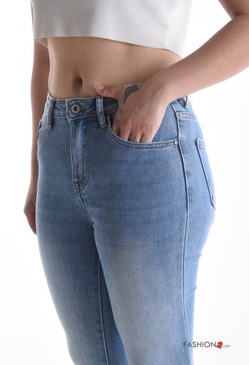 denim Cotton Jeans with buttons with zip with pockets - ph 4