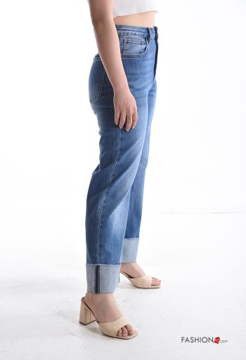 Jeans in Cotone denim con tasche con bottoni con zip - ph 3