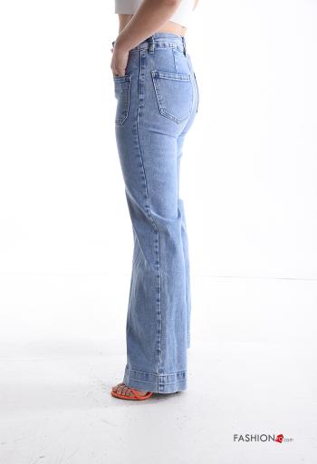 denim Cotton Jeans with buttons with zip with pockets - ph 3