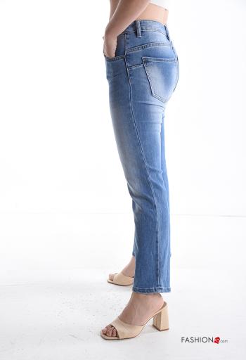 denim Cotton Jeans with buttons with zip with pockets - ph 3