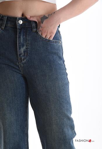 denim Cotton Jeans with buttons with zip with pockets - ph 4