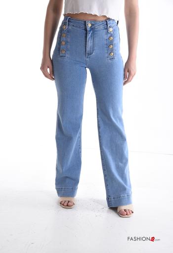 Jeans in Cotone con bottoni con zip - ph 1