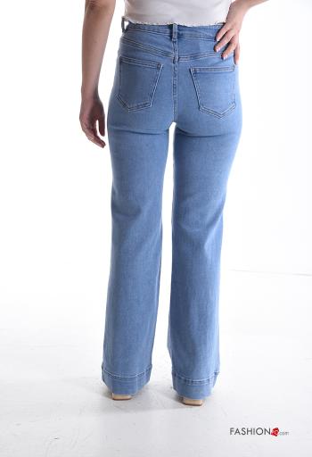 Jeans in Cotone con bottoni con zip - ph 2