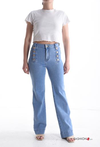 Jeans in Cotone con bottoni con zip - ph 5