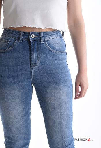 denim skinny Cotton Jeans with buttons with zip with pockets - ph 4