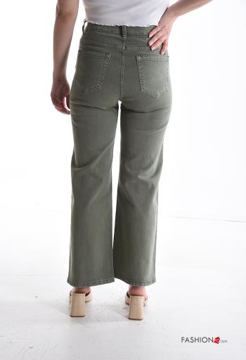 Pantalone in Cotone con tasche con bottoni con zip - ph 2