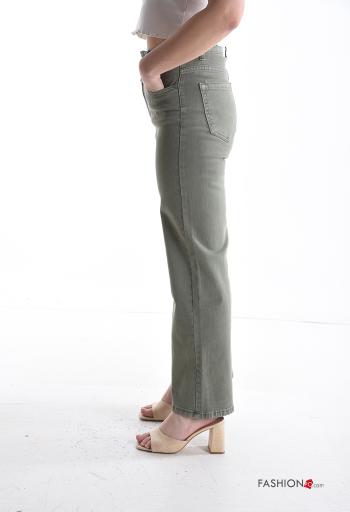 Pantalone in Cotone con tasche con bottoni con zip - ph 3