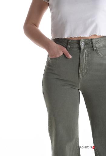 Pantalone in Cotone con tasche con bottoni con zip - ph 4