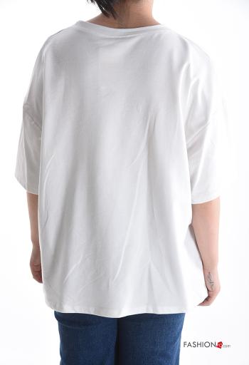 T-shirt in Cotone maniche corte girocollo Fantasia stampata - ph 2