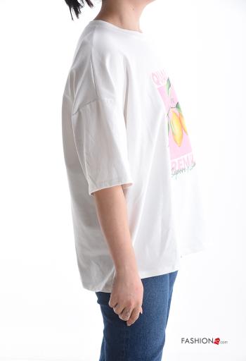 T-shirt in Cotone maniche corte girocollo Fantasia stampata - ph 3