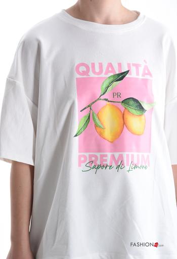 T-shirt in Cotone maniche corte girocollo Fantasia stampata - ph 4