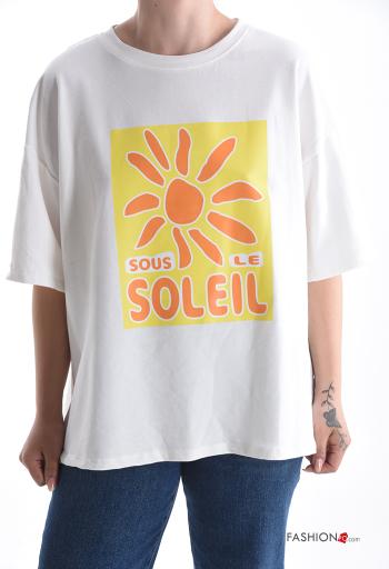 T-shirt in Cotone maniche corte girocollo Fantasia stampata - ph 1