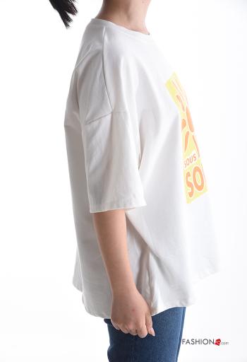 T-shirt in Cotone maniche corte girocollo Fantasia stampata - ph 3