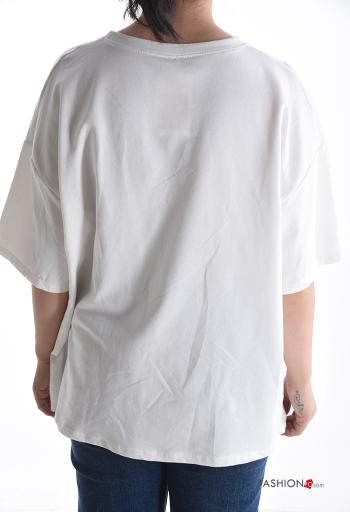 T-shirt in Cotone maniche corte girocollo Fantasia stampata - ph 2