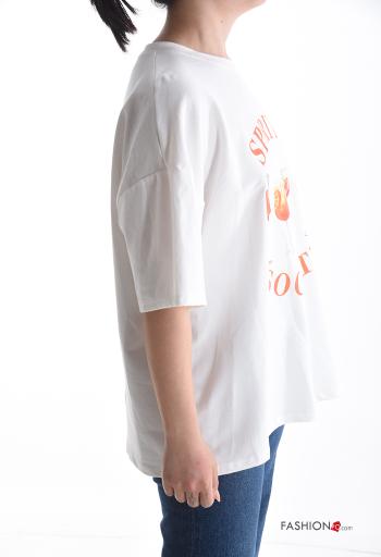 T-shirt in Cotone maniche corte girocollo Fantasia stampata - ph 3