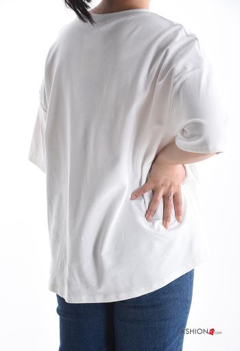 T-shirt in Cotone maniche corte girocollo Fantasia stampata - ph 2