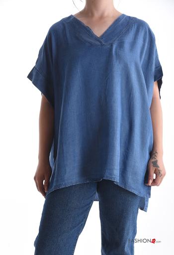 short sleeve Blouse with v-neck