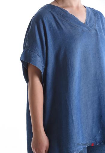 short sleeve Blouse with v-neck - ph 4