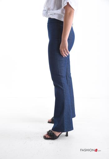 Pantalones de Algodón acampanados cintura alta con elástico - ph 3