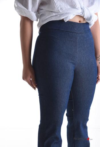 Pantalones de Algodón acampanados cintura alta con elástico - ph 4