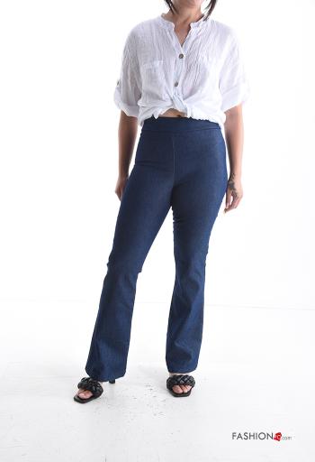 Pantalones de Algodón acampanados cintura alta con elástico - ph 5