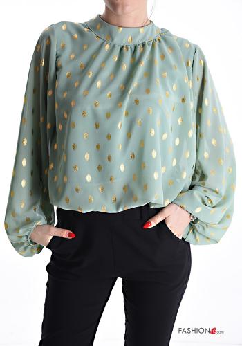 Blouse manches bouffantes Imprimé à pois - ph 1