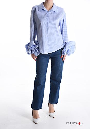 Camicia in Cotone maniche volant Fantasia righe - ph 5