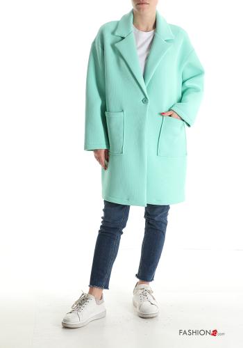 Coat with buttons without lining with pockets