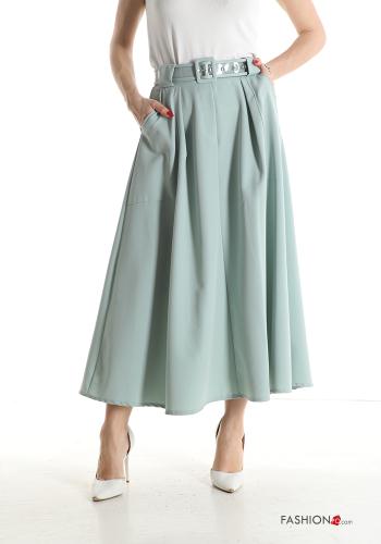Longuette Skirt with belt with elastic with pockets